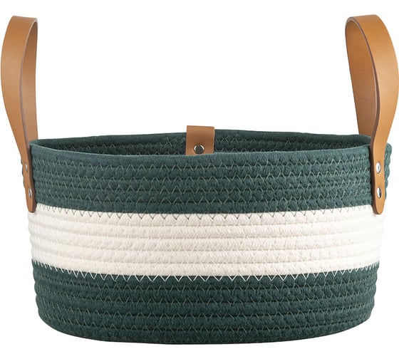 Корзина для хранения Bergenson Bjorn Helly D28x14 см, бежевая/зеленая TL-BB-BSKHL-CTN-28 1