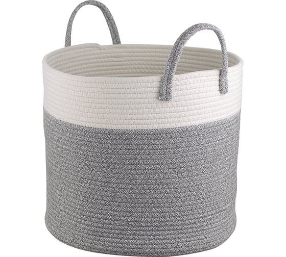 Корзина для хранения Bergenson Bjorn Iben D40x36 см, кремовая/светло-серая TL-BB-IB-CR-GR-40 1