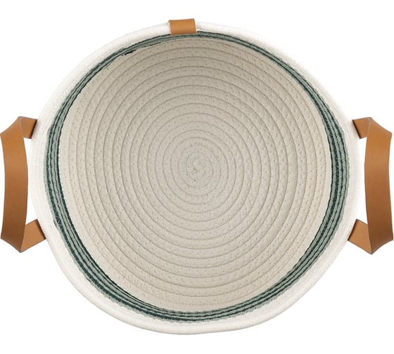 Корзина для хранения Bergenson Bjorn Helly D30x15 см, бежевая/зеленая TL-BB-BSKHL-CTN-30