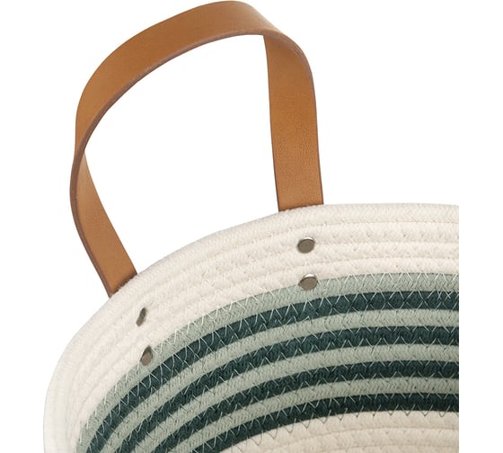Корзина для хранения Bergenson Bjorn Helly D30x15 см, бежевая/зеленая TL-BB-BSKHL-CTN-30