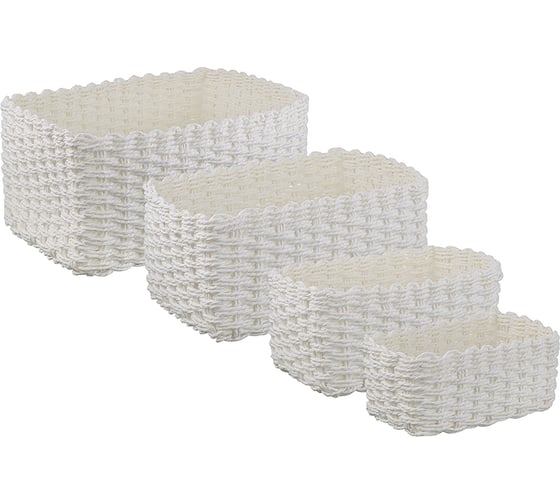 Корзина для хранения Bergenson Bjorn Hagen 30x20x13 см, белая TL-BB-HG-PR-WH-M