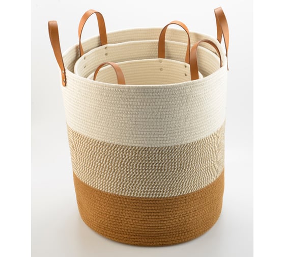 Корзина для хранения Bergenson Bjorn Moen D35x40 см, бежевая/горчичная TL-BB-BSKMN-CTN-35