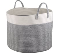 Корзина для хранения Bergenson Bjorn Ulrik D48x35 см, кремовая/светло-серая TL-BB-UL-CR-GR-48