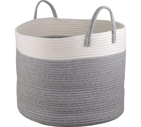 Корзина для хранения Bergenson Bjorn Ulrik D48x35 см, кремовая/светло-серая TL-BB-UL-CR-GR-48 1