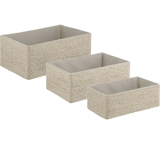 Корзина для хранения Bergenson Bjorn Lian 30x20x12 см, светло-бежевая TL-BB-LN-PRLN-BG-M