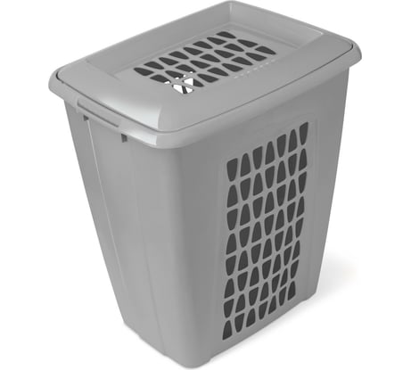 Корзина для белья Martika Молетта прямоугольная 45 л с крышкой пыльно-серая С701ПСЕР