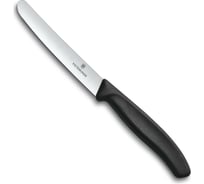 Столовый нож Victorinox лезвие 11 см прямое с закруглённым кончиком, чёрный 6.7803