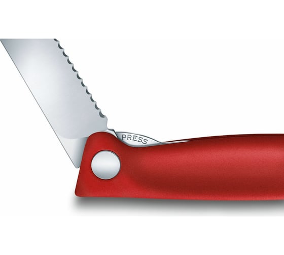 Столовый нож Victorinox лезвие 11 см, серрейторная заточка, красный 6.7831.FB