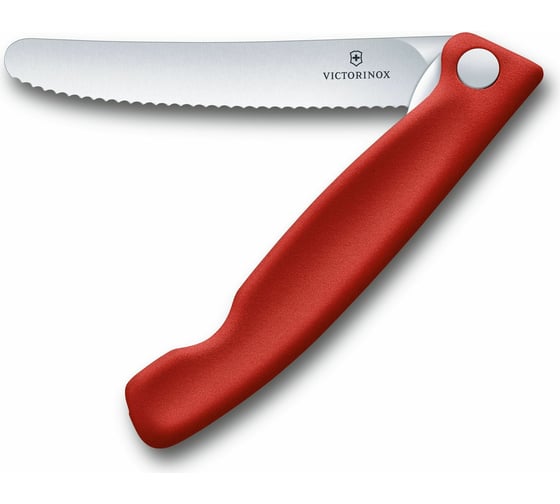 Столовый нож Victorinox лезвие 11 см, серрейторная заточка, красный 6.7831.FB