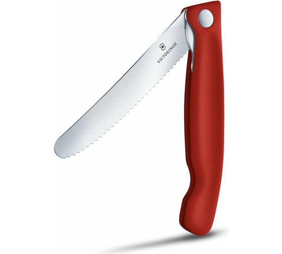 Столовый нож Victorinox лезвие 11 см, серрейторная заточка, красный 6.7831.FB