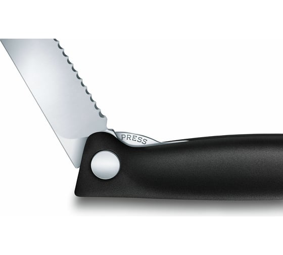 Столовый нож Victorinox лезвие 11 см, серрейторная заточка, черный 6.7833.FB
