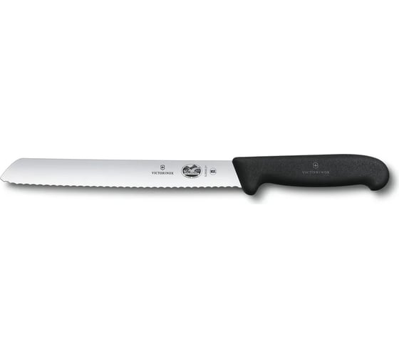 Нож для хлеба Victorinox лезвие 21 см волнистое, черный 5.2533.21