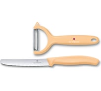 Набор из 2 кухонных ножей Victorinox Swiss Classic нож для томатов и нож 11 см бежевый 6.7116.23L92