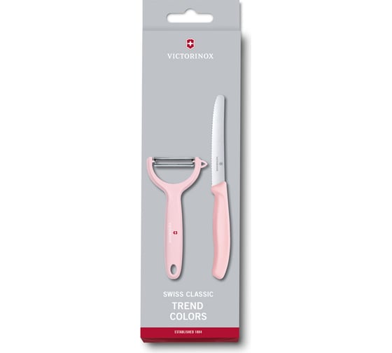 Набор из 2 кухонных ножей Victorinox Swiss Classic нож для томатов и нож 11 см розовый 6.7116.23L52