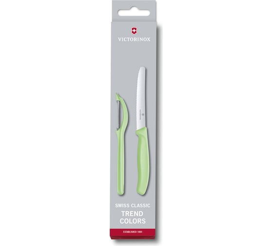 Набор из 2 ножей Victorinox Swiss Classic нож для овощей и нож 11 см салатовая рукоять 6.7116.21L42
