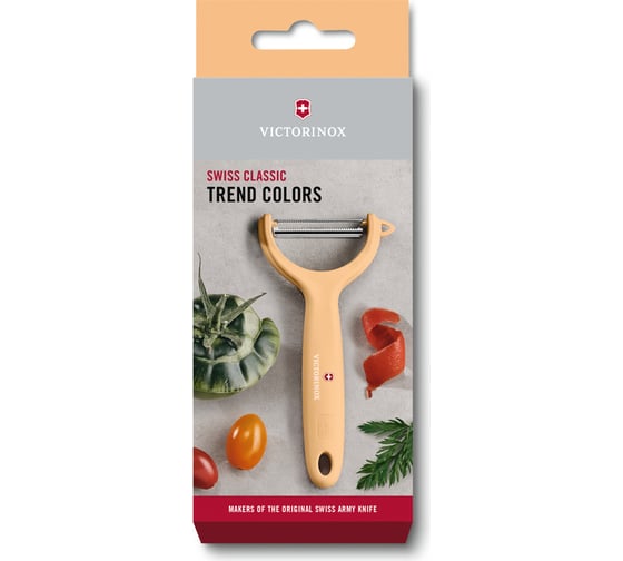Нож для чистки томатов и киви Victorinox двустороннее зубчатое лезвие, бежевая рукоять 7.6079.92