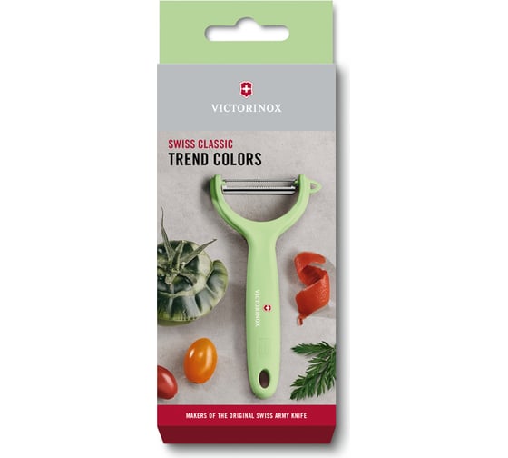 Нож для чистки томатов и киви Victorinox двустороннее зубчатое лезвие, салатовая рукоять 7.6079.42