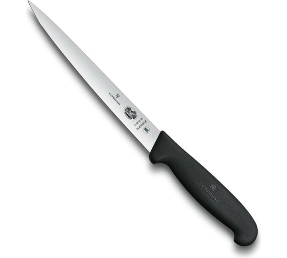 Филейный рыбный нож Victorinox Fibrox лезвие 18 см, черный 5.3813.18