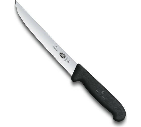 Разделочный нож Victorinox Fibrox лезвие 18 см узкое, черный 5.2803.18