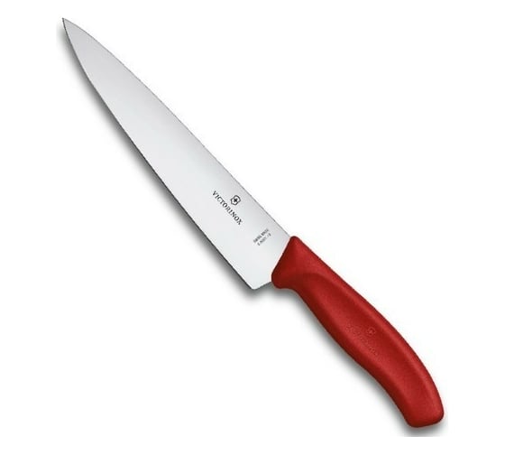 Разделочный нож Victorinox лезвие 19 см прямое, красный 6.8001.19B