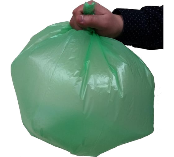 Мешки для мусора в рулоне (30 шт, 680х580 мм, 60 л, 10 мкм, ПНД, зеленые) Luscan 1557724