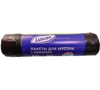 Мешки для мусора с завязками в рулоне (20 шт, 680х580 мм, 60 л, 12 мкм, ПНД, черные) Luscan 1511001