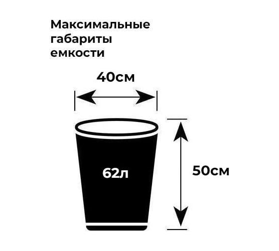 Мешки для мусора с завязками в рулоне (20 шт, 680х580 мм, 60 л, 12 мкм, ПНД, черные) Luscan 1511001