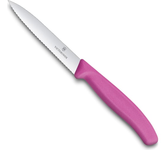 Нож для очистки овощей Victorinox лезвие 10 см, волнистое, розовый 6.7736.L5 1