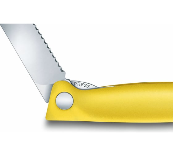 Нож для очистки овощей Victorinox лезвие 11 см, серрейторная заточка, желтый 6.7836.F8B