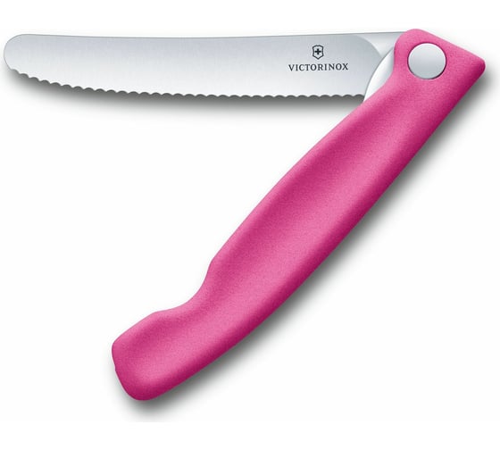 Нож для очистки овощей Victorinox лезвие 11 см, серрейторная заточка, розовый 6.7836.F5B