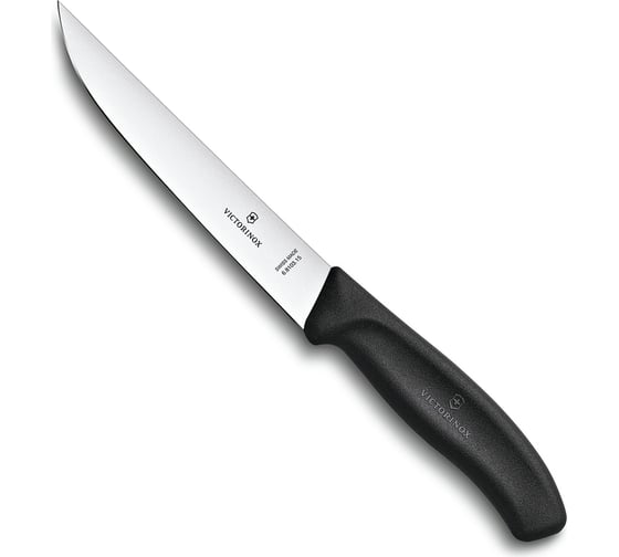Разделочный нож Victorinox узкое прямое лезвие 15 см, черный, в блистере 6.8103.15B