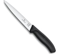 Филейный нож Victorinox гибкое прямое лезвие 16 см, черный, в блистере 6.8713.16B