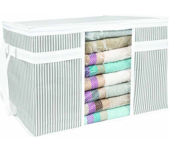 Кофр для хранения с окошком Econova LINE 450x400x300 мм, 54 л, светло-серый 411264730 1