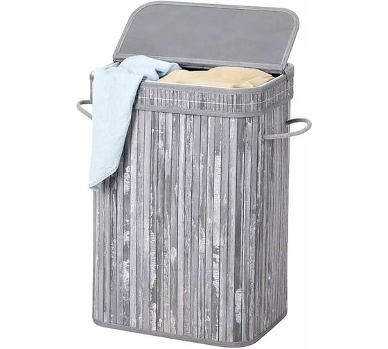 Корзина для белья Homium for Home, Eco, размер 40х30х60см, квадратная, серый laundry8
