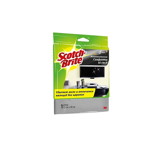 Салфетка микроволоконная для техники Hi-Tech (32х30 см; 1 шт.) MW-HT Scotch-Brite 12Б0003710 1