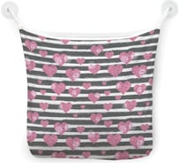 Сетка для игрушек в ванну JOYARTY "Сердечки и полоски" настенный органайзер на присосках, 39x33 см tgb_422719