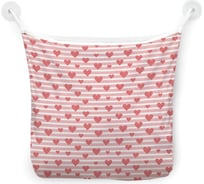 Сетка для игрушек в ванну JOYARTY "Сердечки на полосках" настенный органайзер на присосках, 39x33 см tgb_422649