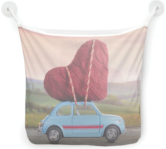 Сетка для игрушек в ванну JOYARTY "Сердце на машине" настенный органайзер на присосках, 39x33 см tgb_422712 1