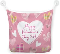 Сетка для игрушек в ванну JOYARTY "Стильные сердечки" настенный органайзер на присосках, 39x33 см tgb_422675