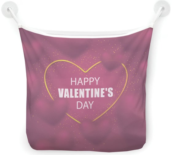 Сетка для игрушек в ванну JOYARTY "Happy Valentine's Day" настенный органайзер на присосках, 39x33 см tgb_422681 1