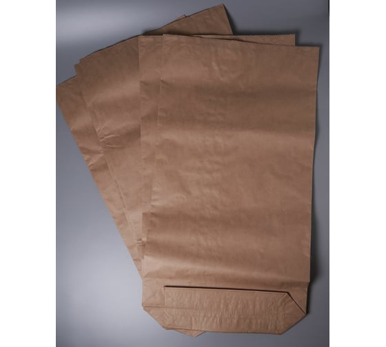 Бумажный крафт-мешок PACK INNOVATION 3-х слойный, 92x50x13 см, для сыпучих продуктов, 40 шт. IP0KM00925013-40