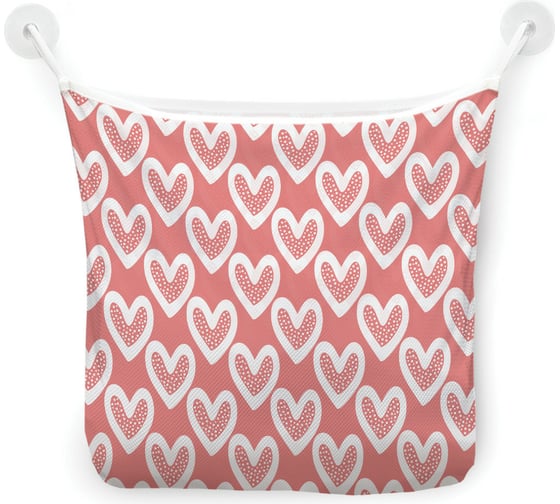 Сетка для игрушек в ванну JOYARTY "Белое сердце" настенный органайзер на присосках, 39x33 см tgb_422716 1