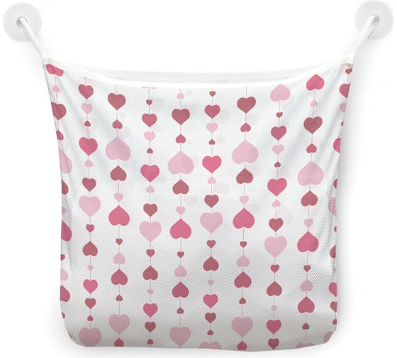 Сетка для игрушек в ванну JOYARTY "Гирлянда из сердец" настенный органайзер на присосках, 39x33 см tgb_422710 1