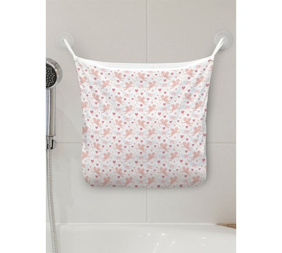 Сетка для игрушек в ванну JOYARTY "Купидон" настенный органайзер на присосках, 39x33 см tgb_422644 1