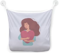 Сетка для игрушек в ванну JOYARTY "Обнимая сердце" настенный органайзер на присосках, 39x33 см tgb_422696