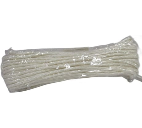 Шнур Невский Крепеж капроновый плотный с сердечником 8,0 мм белый 900 кгс 10 м 818819