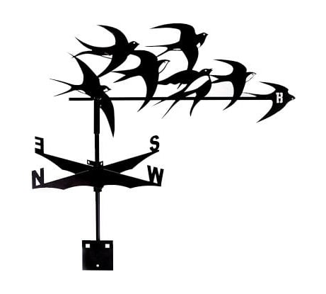 Флюгер Borge Ласточки, 625x290 мм, чёрный RAL 9005 01.455.05.00.03.000.9005