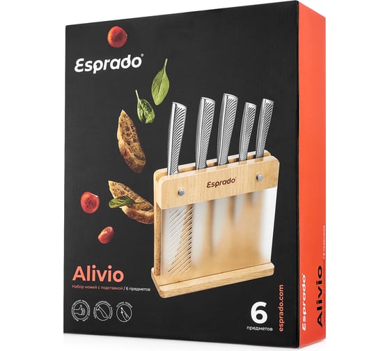 Набор ножей Esprado Alivio 5 шт с подставкой ALVSMSE506