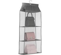 Подвесной органайзер для хранения сумок одежды и обуви URM 3 полки, серый D01238