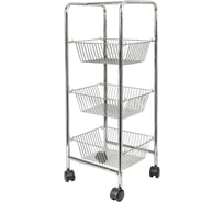 Полка для хранения ZDK Homium Metall, на колесиках, цвет серебро, размер 27x26x74 см shelfwheels01